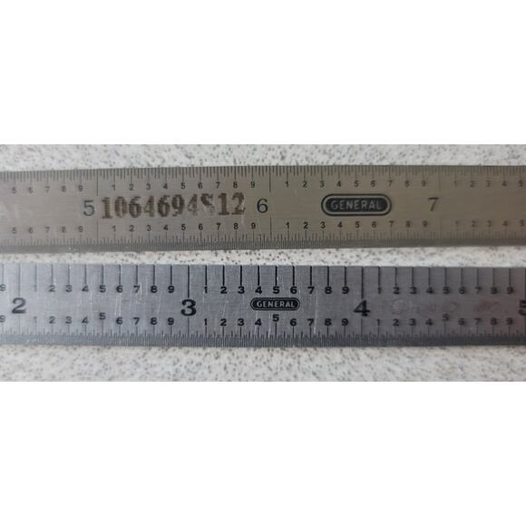 General (2) Stainless Steel Scales 12"  6" and (1) UnMarked 12" Total (3) Scales - Picture 2 of 6